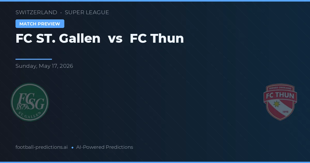 FC St. Gallen vs FC Thun — prognóstico e prévia do jogo