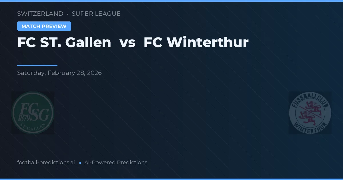 FC St. Gallen vs FC Winterthur — prognóstico e prévia do jogo