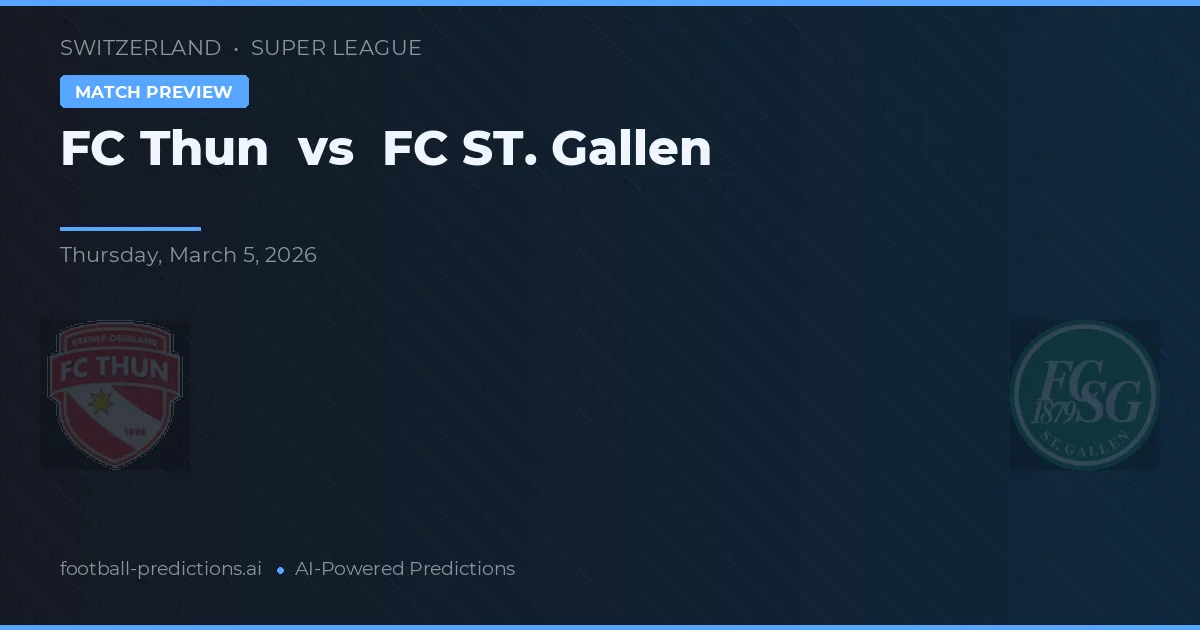 FC Thun vs FC St. Gallen — prognóstico e prévia do jogo