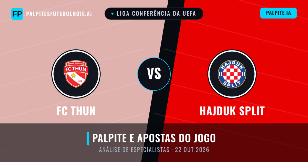 FC Thun vs Hajduk Split — prognóstico e prévia do jogo