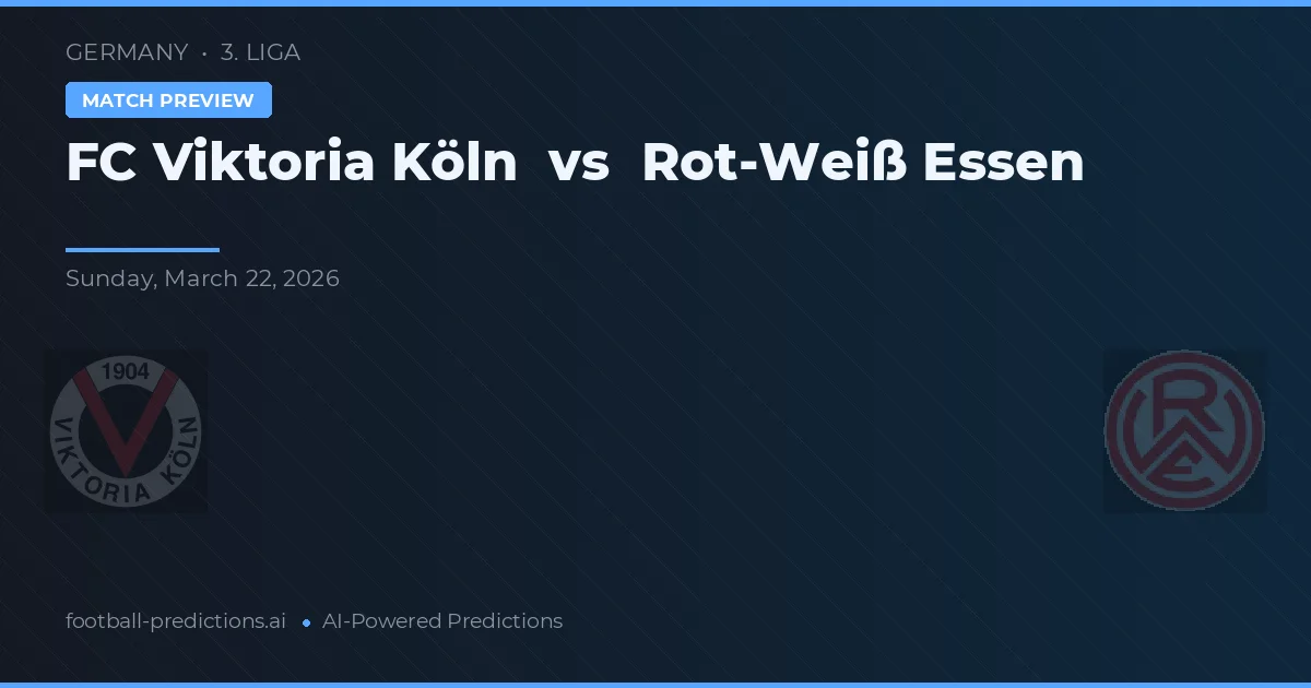 FC Viktoria Köln vs Rot-Weiß Essen — prognóstico e prévia do jogo