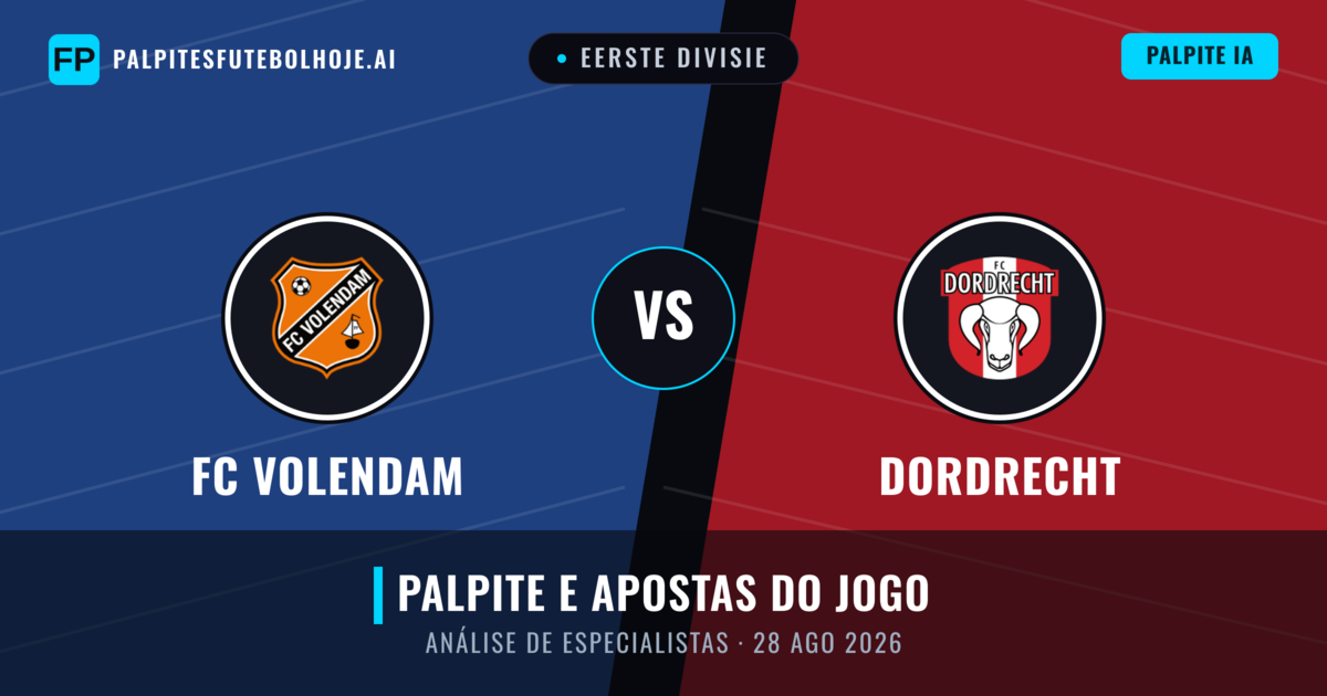 FC Volendam vs Dordrecht — prognóstico e prévia do jogo
