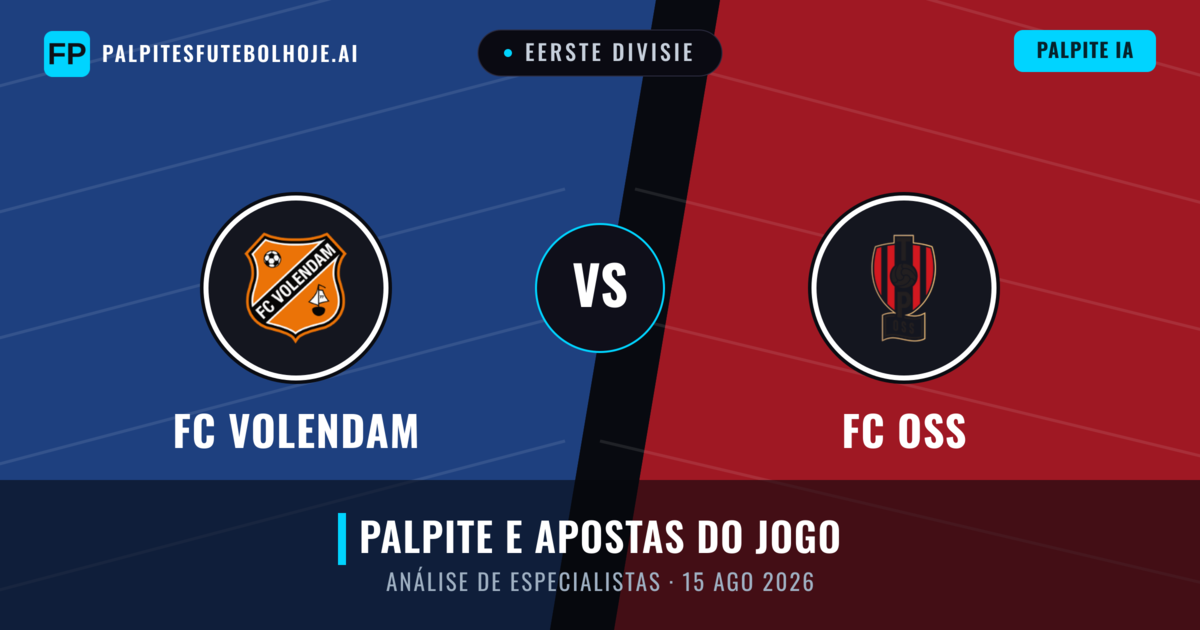 FC Volendam vs FC OSS — prognóstico e prévia do jogo