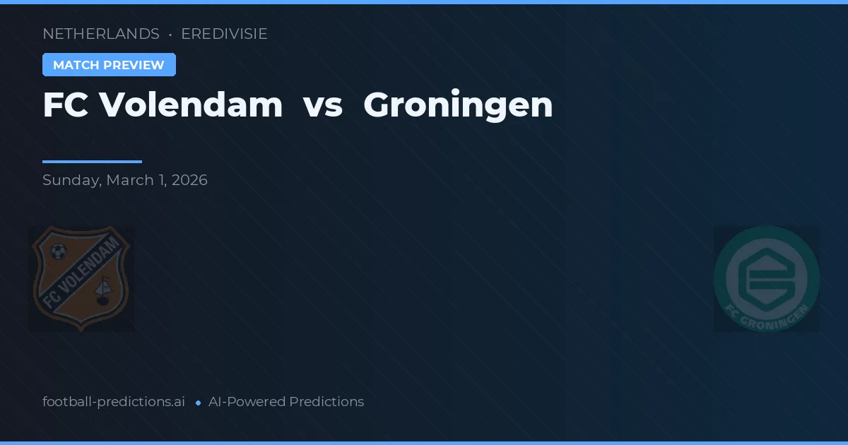 FC Volendam vs Groningen — prognóstico e prévia do jogo