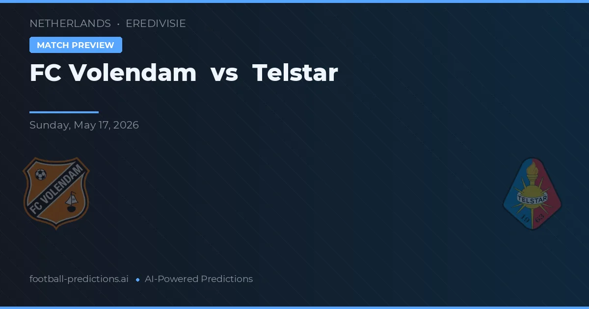 FC Volendam vs Telstar — prognóstico e prévia do jogo