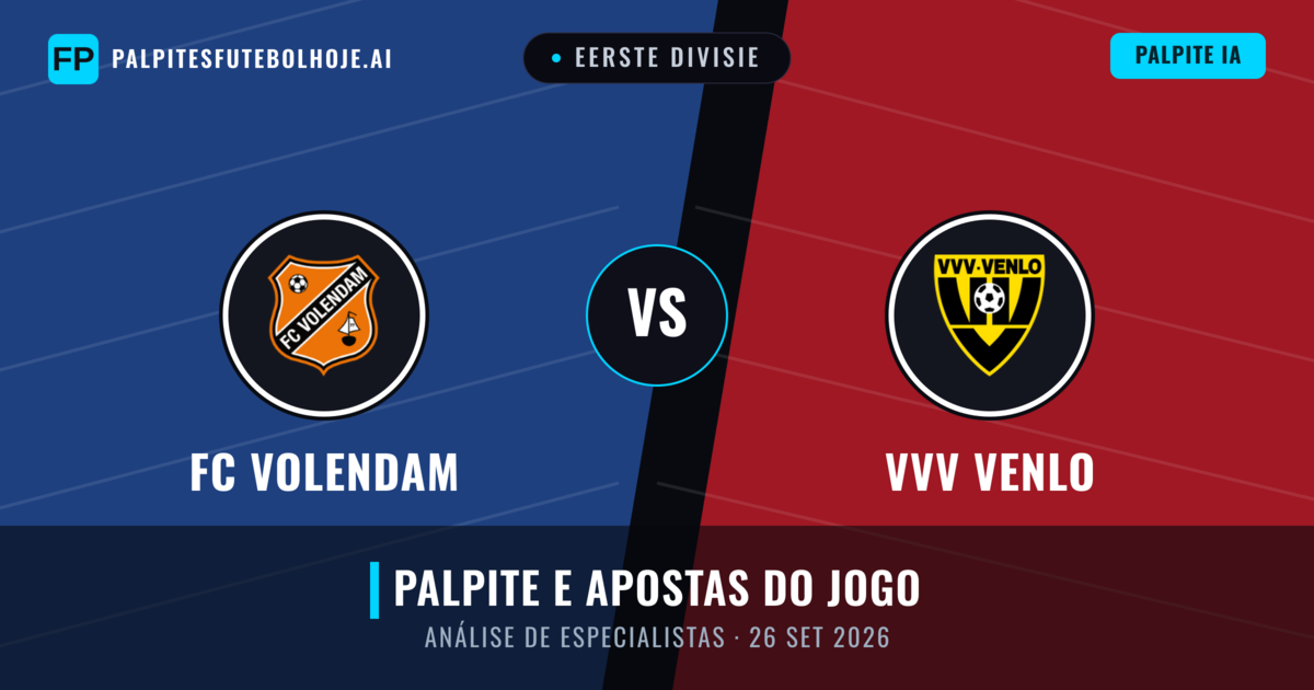 FC Volendam vs VVV Venlo — prognóstico e prévia do jogo