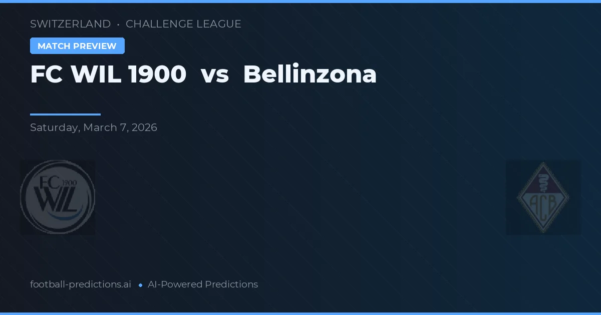 FC WIL 1900 vs Bellinzona — prognóstico e prévia do jogo