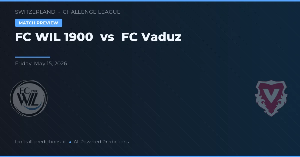 FC WIL 1900 vs Vaduz — prognóstico e prévia do jogo