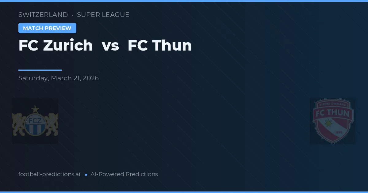 FC Zurique vs FC Thun — prognóstico e prévia do jogo