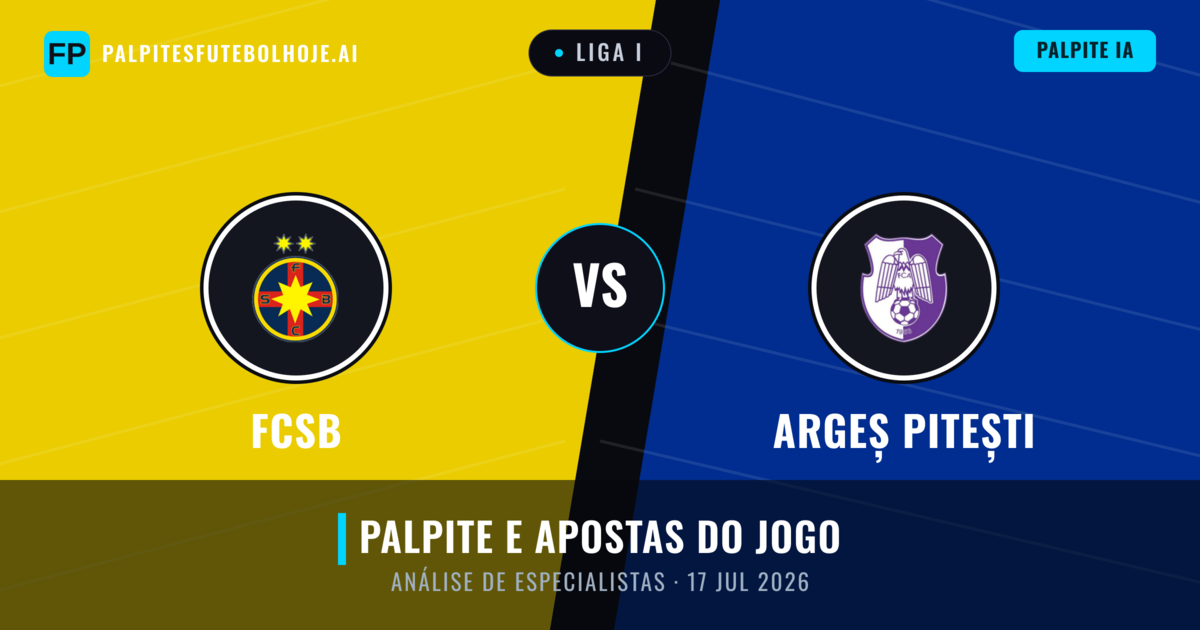 FCSB vs Argeș Pitești — prognóstico e prévia do jogo