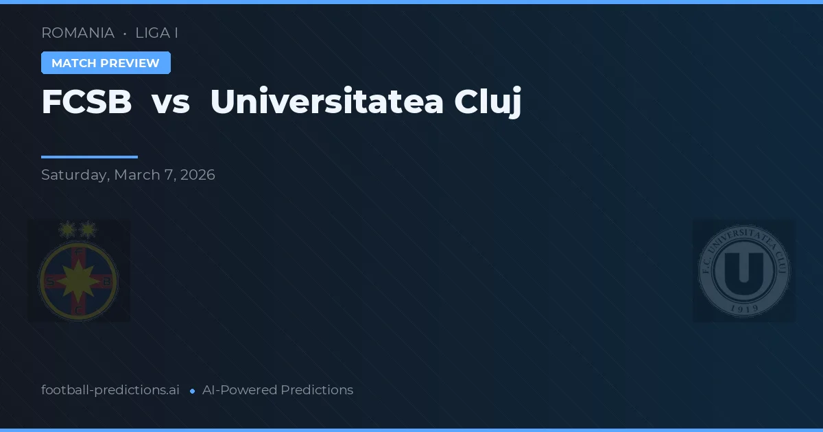FCSB vs Universitatea Cluj — prognóstico e prévia do jogo