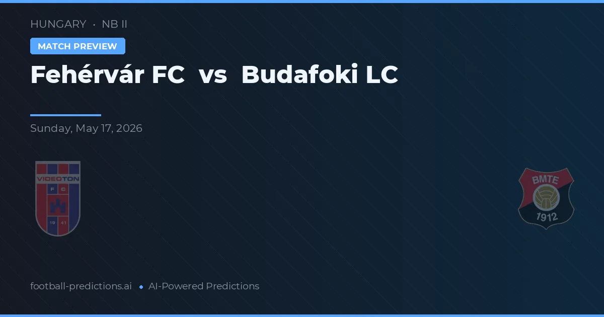Fehérvár FC vs Budafoki LC — prognóstico e prévia do jogo