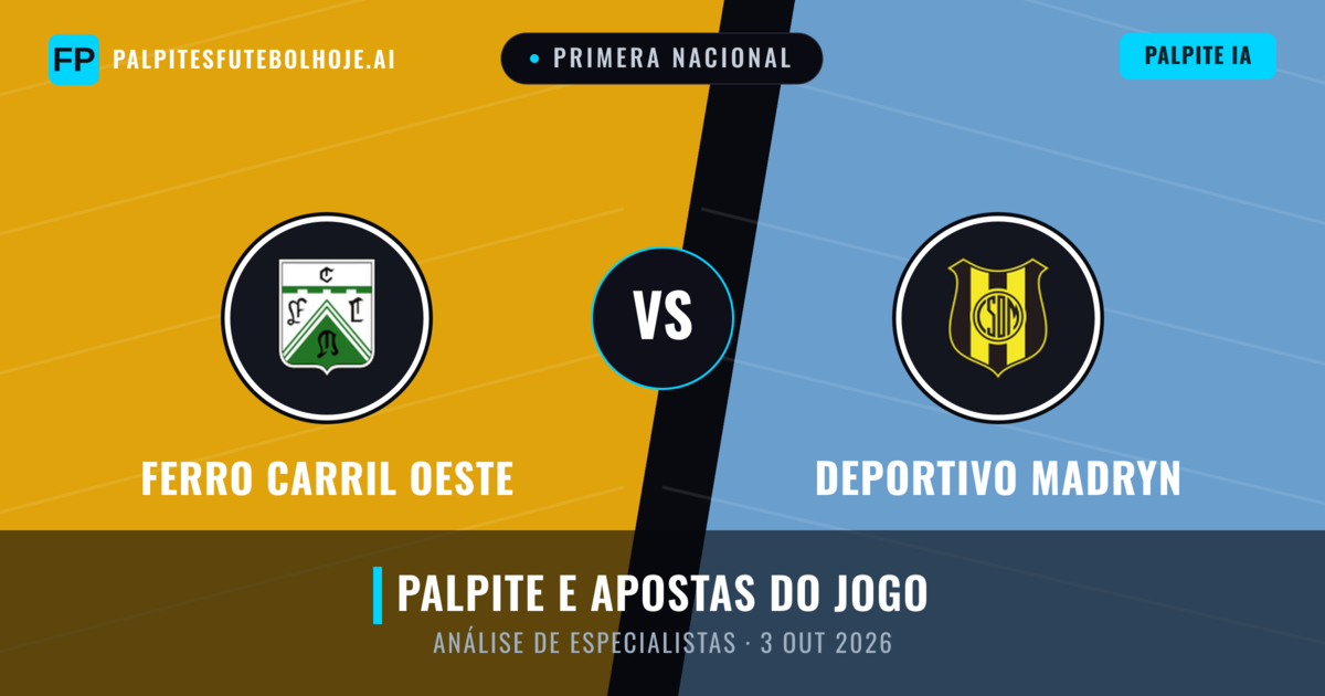 Ferro Carril Oeste vs Deportivo Madryn — prognóstico e prévia do jogo