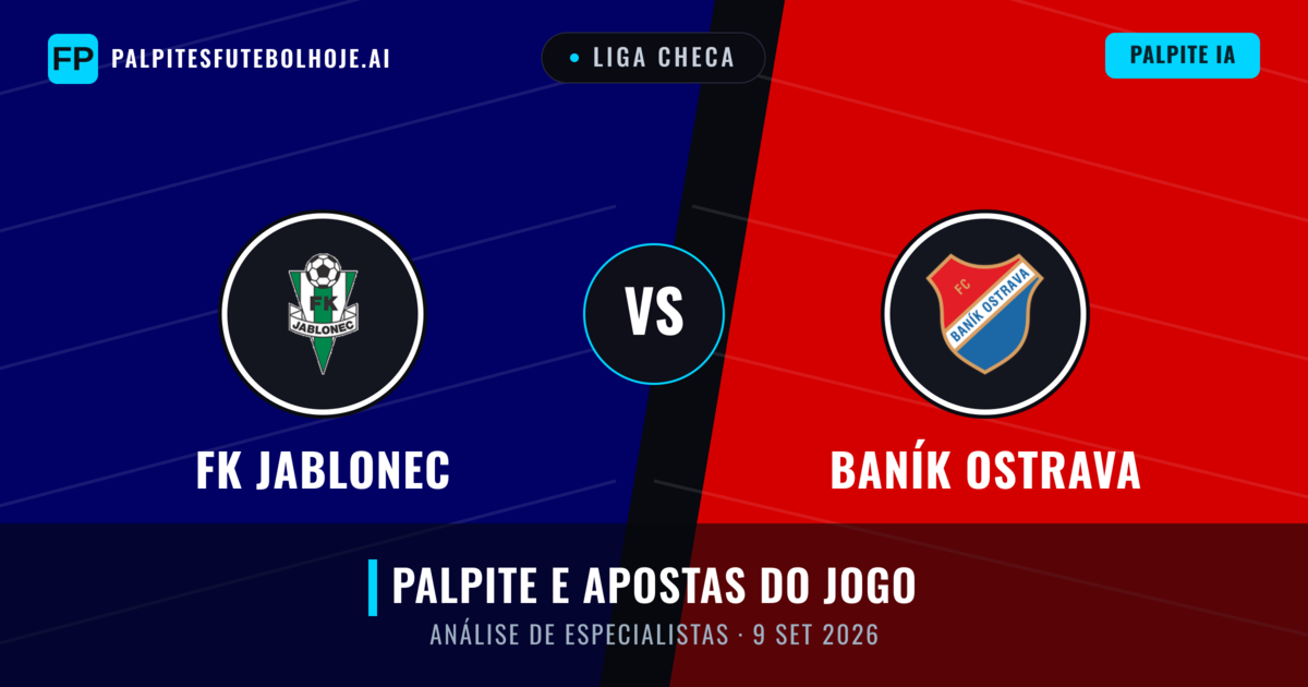 FK Jablonec vs Baník Ostrava — prognóstico e prévia do jogo