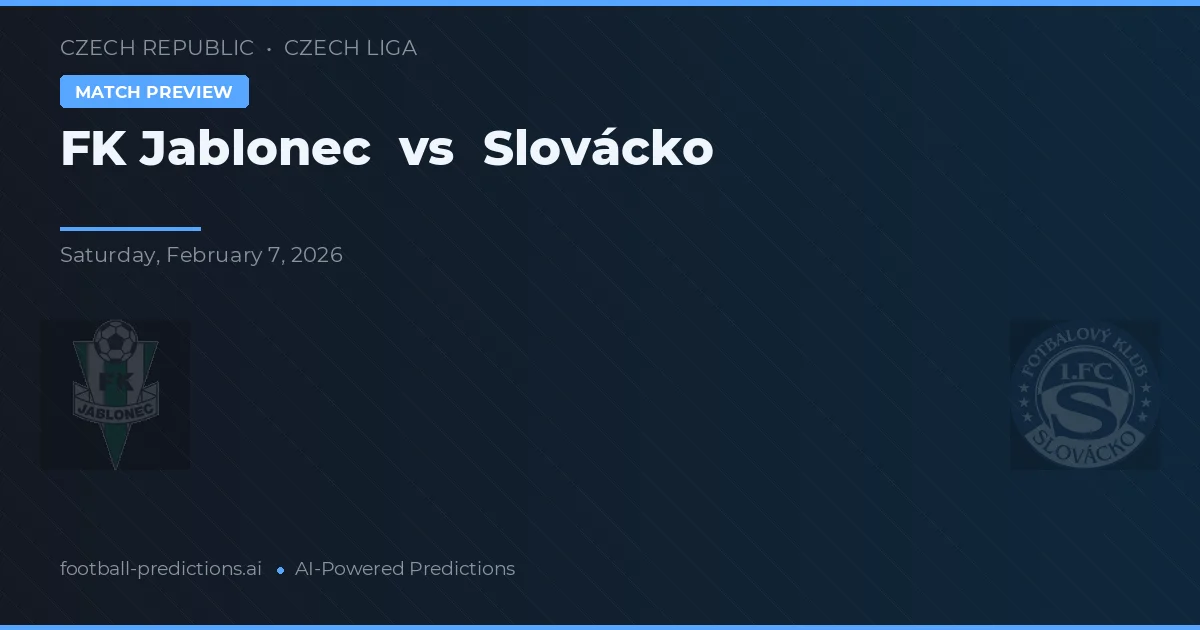 FK Jablonec vs Slovácko — prognóstico e prévia do jogo