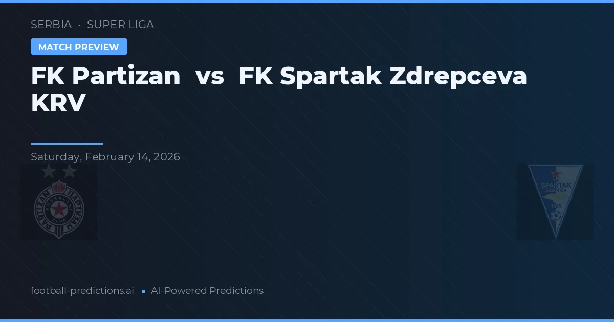 FK Partizan vs FK Spartak Zdrepceva KRV — prognóstico e prévia do jogo