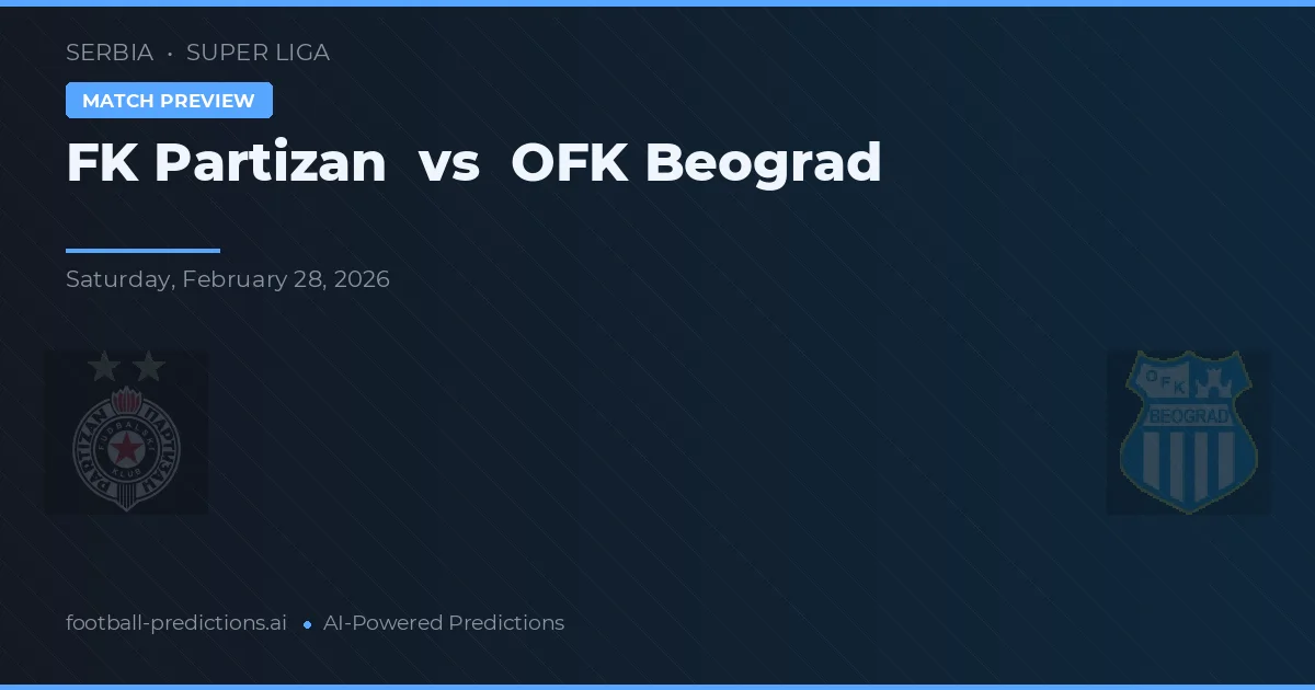 FK Partizan vs OFK Belgrado — prognóstico e prévia do jogo