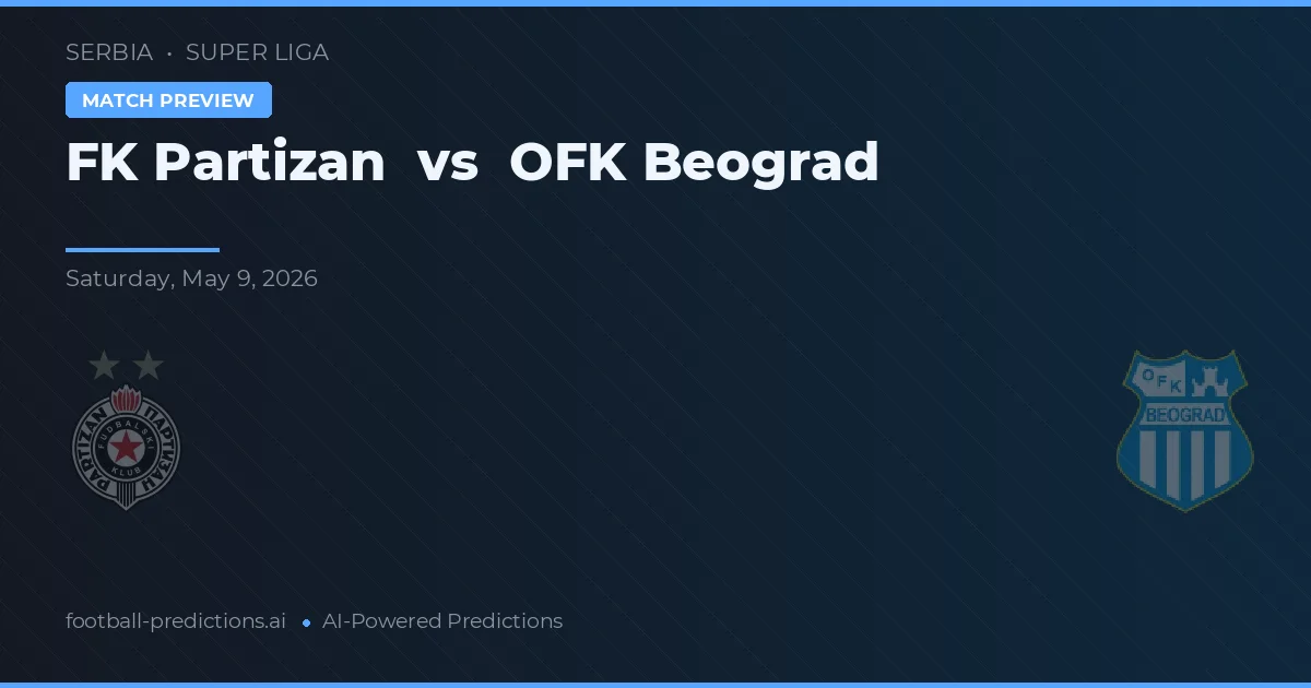 FK Partizan vs OFK Belgrado — prognóstico e prévia do jogo