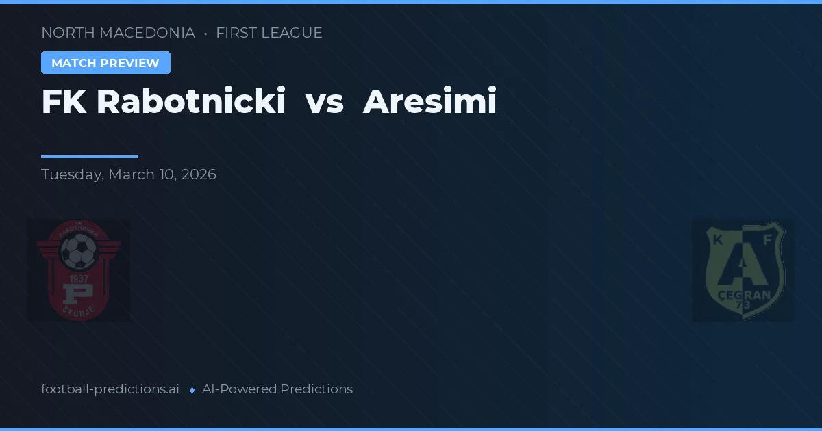 FK Rabotnički vs Aresimi — prognóstico e prévia do jogo
