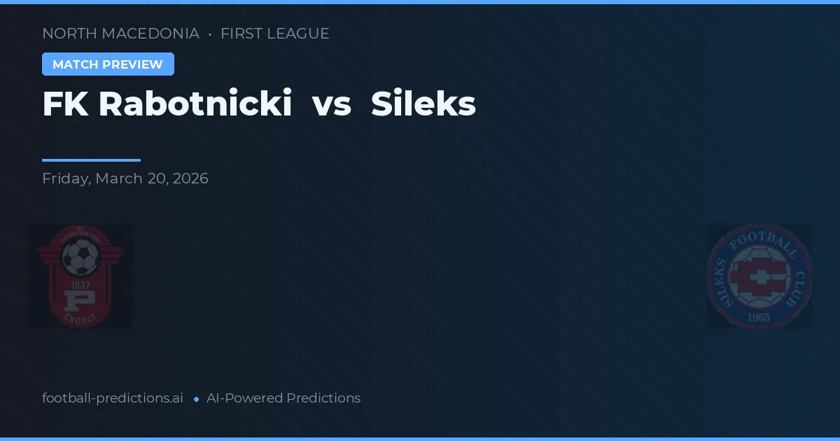 FK Rabotnički vs Sileks — prognóstico e prévia do jogo