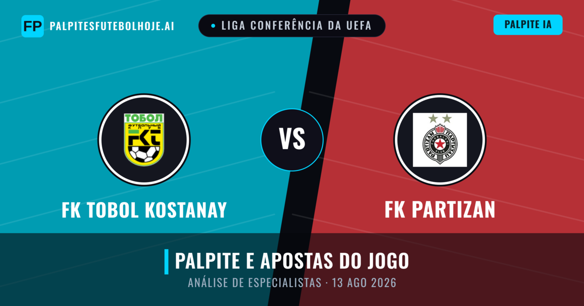 FK Tobol Kostanay vs FK Partizan — prognóstico e prévia do jogo