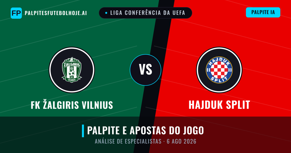 FK Žalgiris Vilnius vs Hajduk Split — prognóstico e prévia do jogo