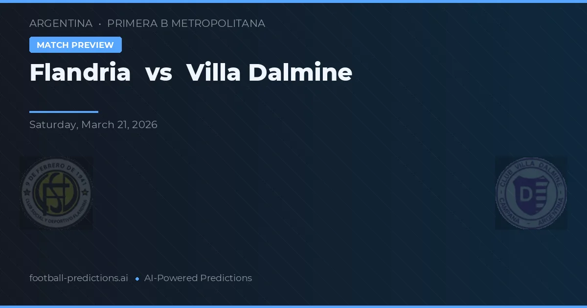 Flandria vs Villa Dálmine — prognóstico e prévia do jogo