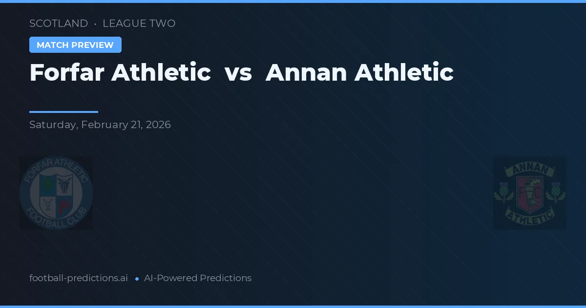 Forfar Athletic vs Annandale Athletic — prognóstico e prévia do jogo