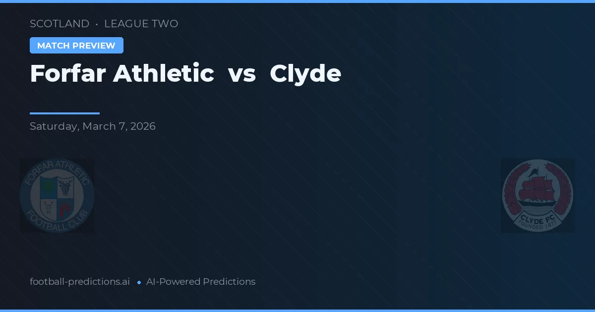 Forfar Athletic vs Clyde — prognóstico e prévia do jogo