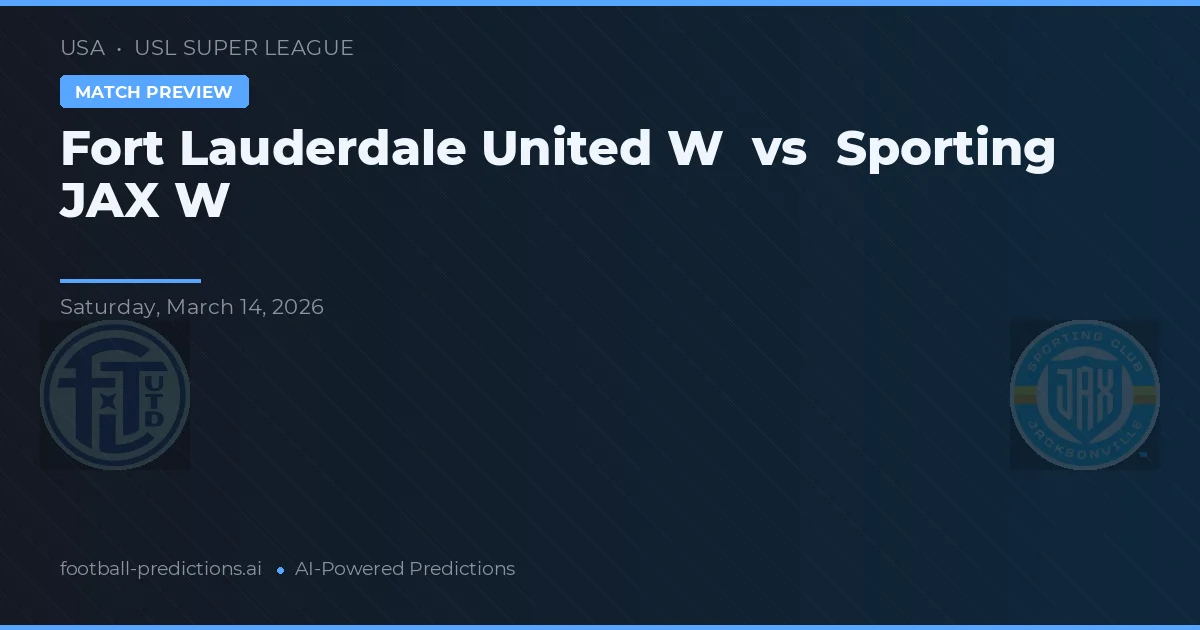 Fort Lauderdale United W vs Sporting JAX W — prognóstico e prévia do jogo