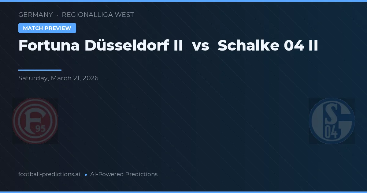 Fortuna Düsseldorf II vs Schalke 04 II — prognóstico e prévia do jogo