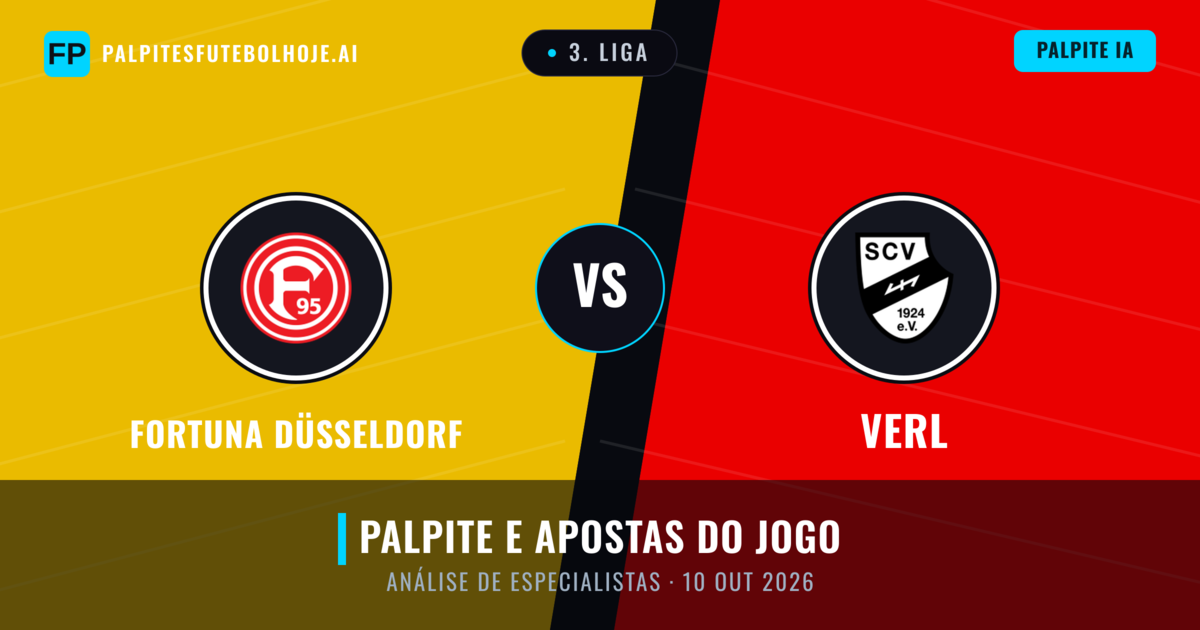 Fortuna Düsseldorf vs Verl — prognóstico e prévia do jogo