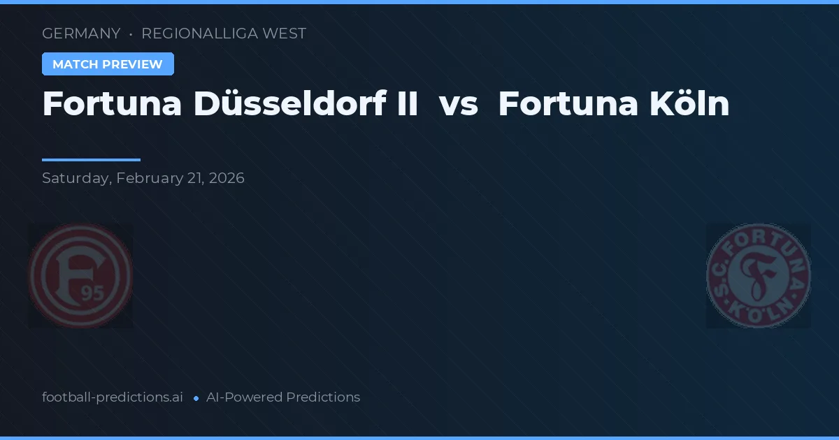 Fortuna Düsseldorf II vs Fortuna Köln — prognóstico e prévia do jogo