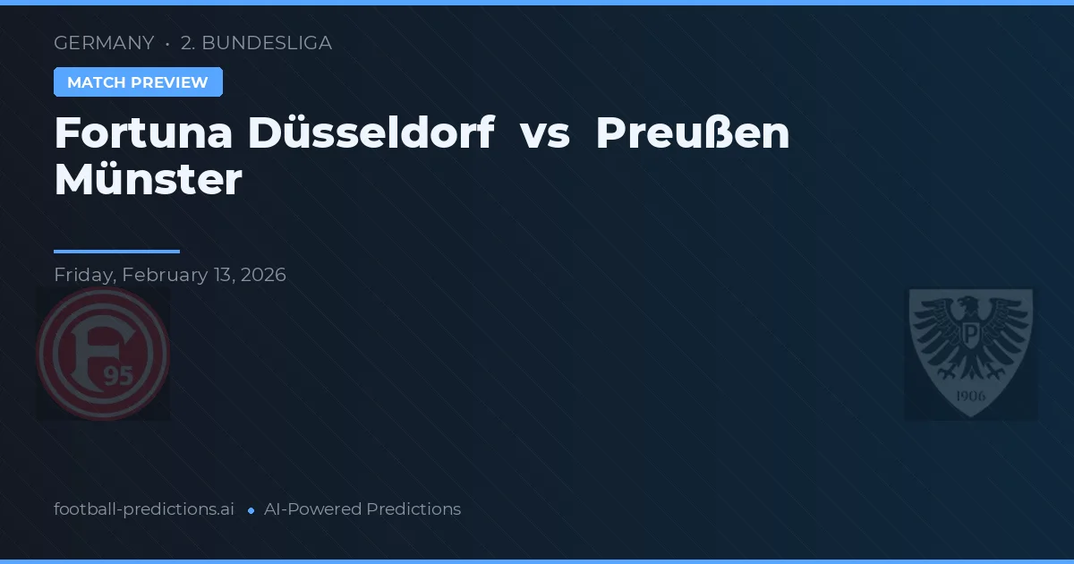 Fortuna Düsseldorf vs Preußen Münster — prognóstico e prévia do jogo