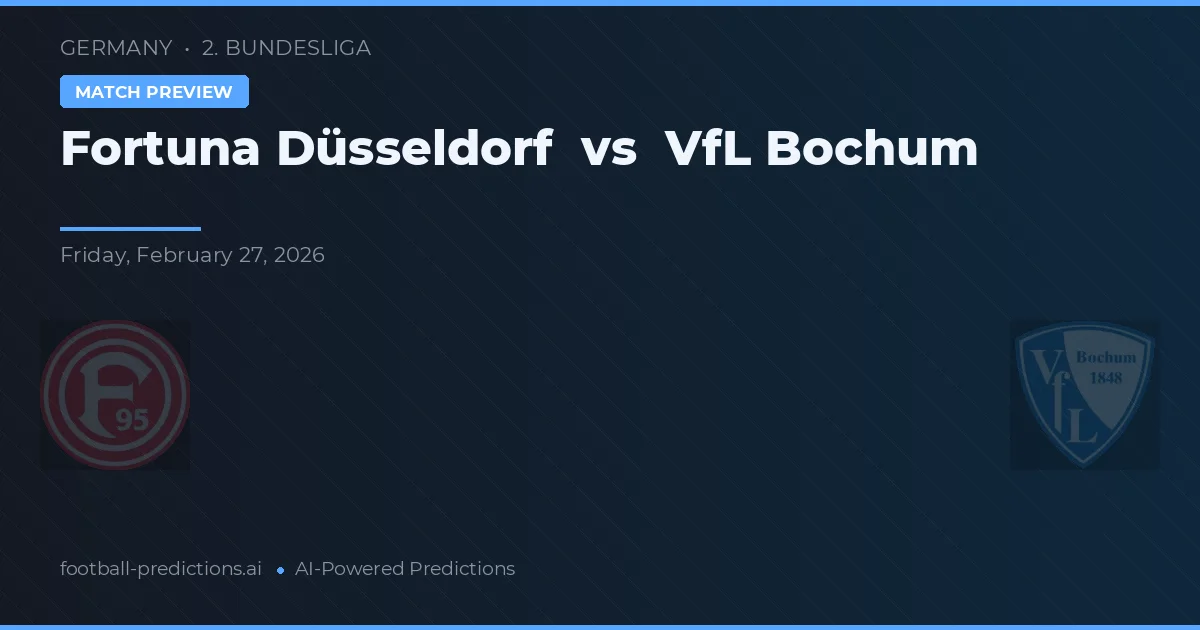 Fortuna Düsseldorf vs VfL Bochum — prognóstico e prévia do jogo