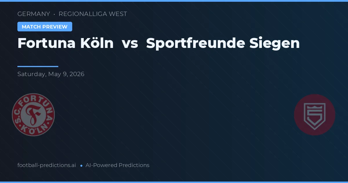 Fortuna Köln vs Sportfreunde Siegen — prognóstico e prévia do jogo