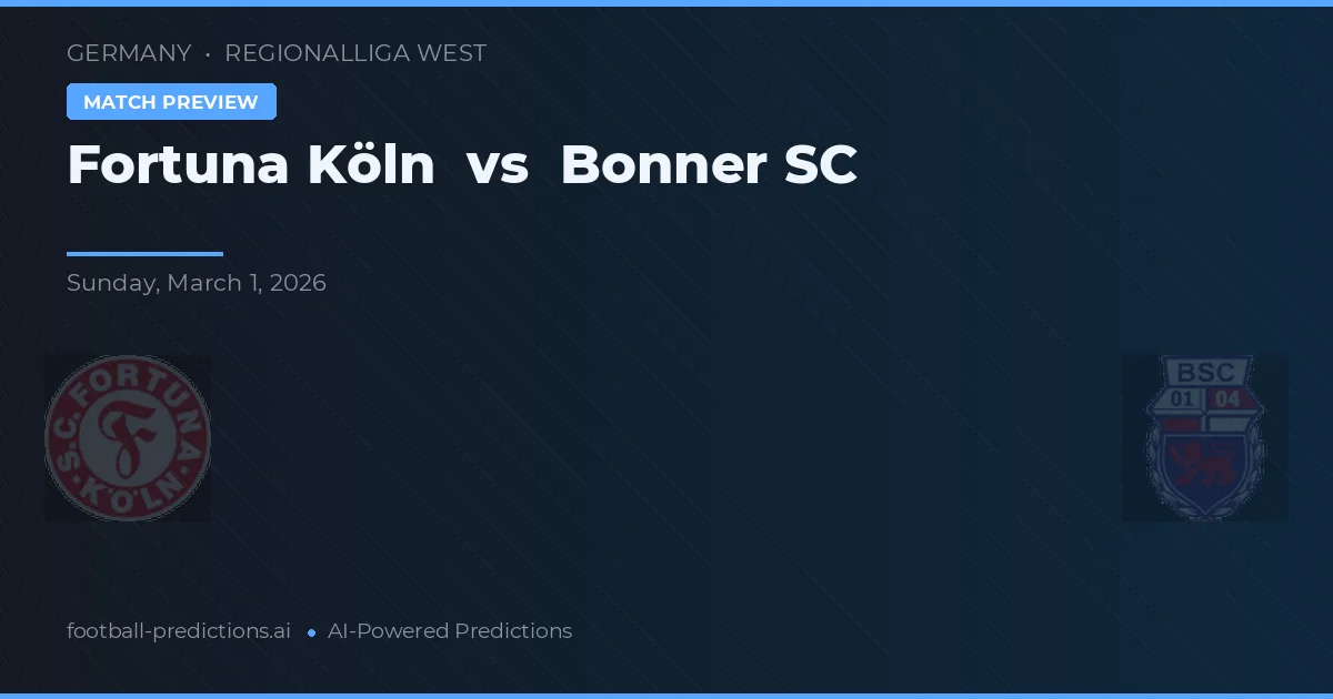 Fortuna Köln vs Bonner SC — prognóstico e prévia do jogo