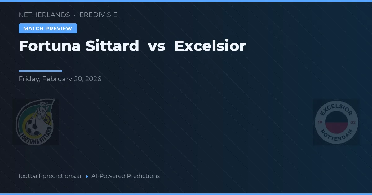 Fortuna Sittard vs Excelsior — prognóstico e prévia do jogo