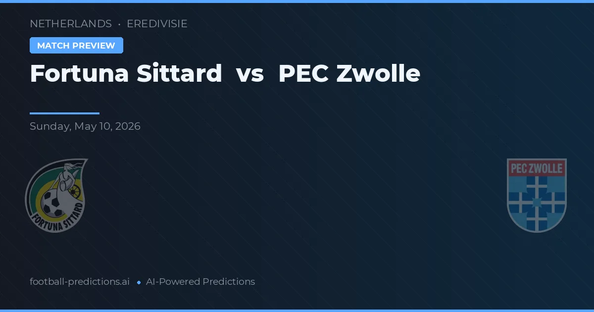 Fortuna Sittard vs PEC Zwolle — prognóstico e prévia do jogo
