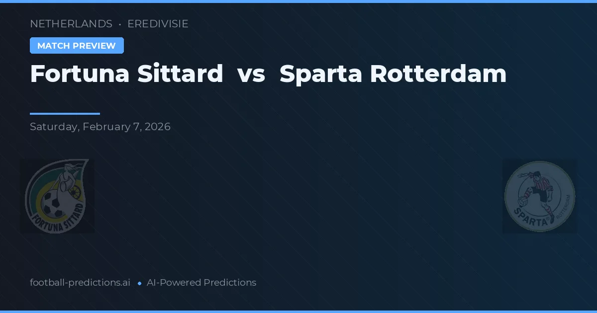 Fortuna Sittard vs Sparta Rotterdam — prognóstico e prévia do jogo