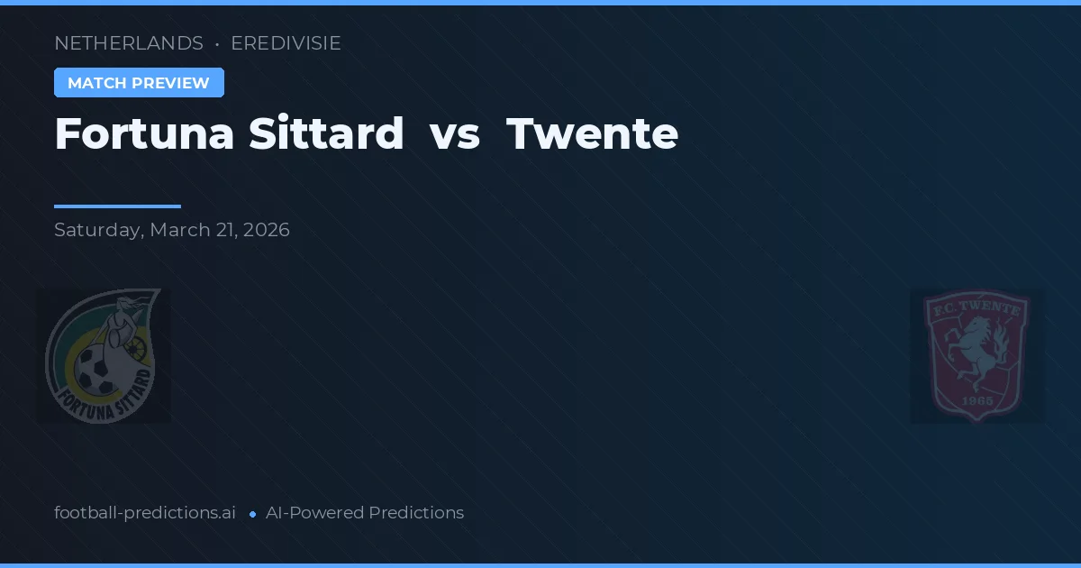 Fortuna Sittard vs FC Twente — prognóstico e prévia do jogo