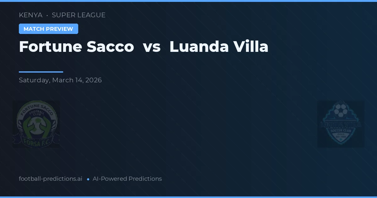 Fortune Sacco vs Luanda Villa — prognóstico e prévia do jogo
