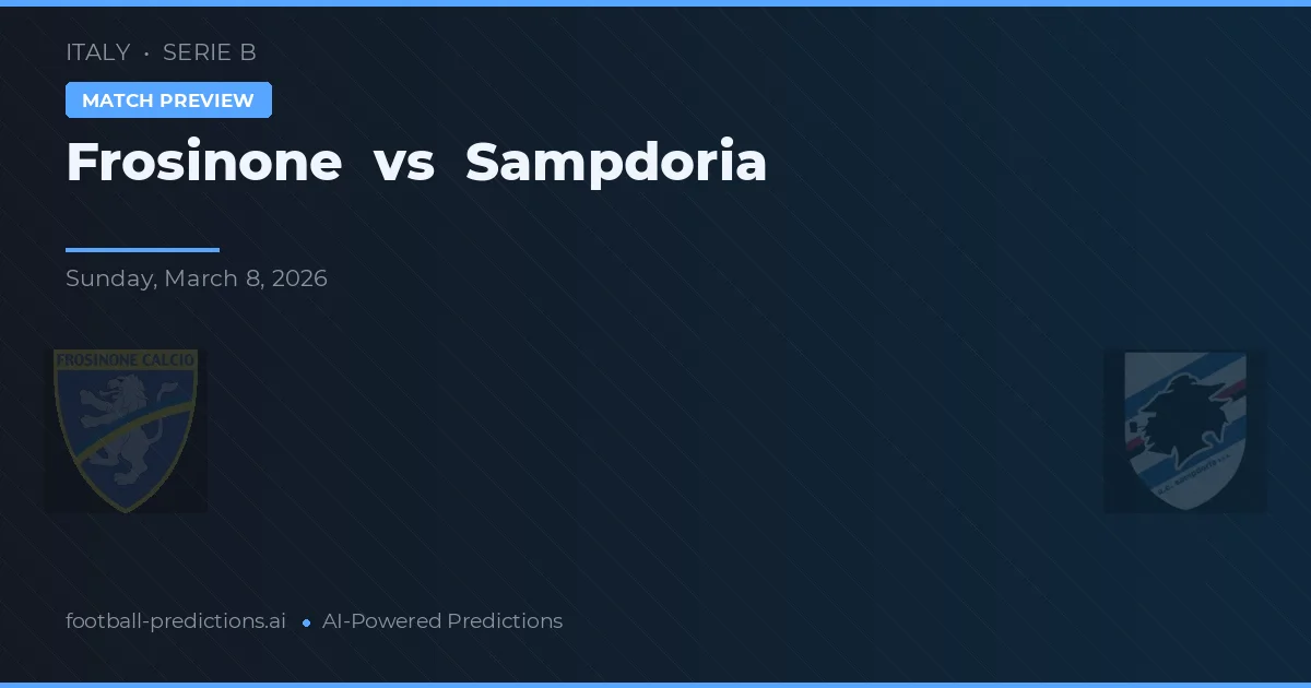 Frosinone vs Sampdoria — prognóstico e prévia do jogo