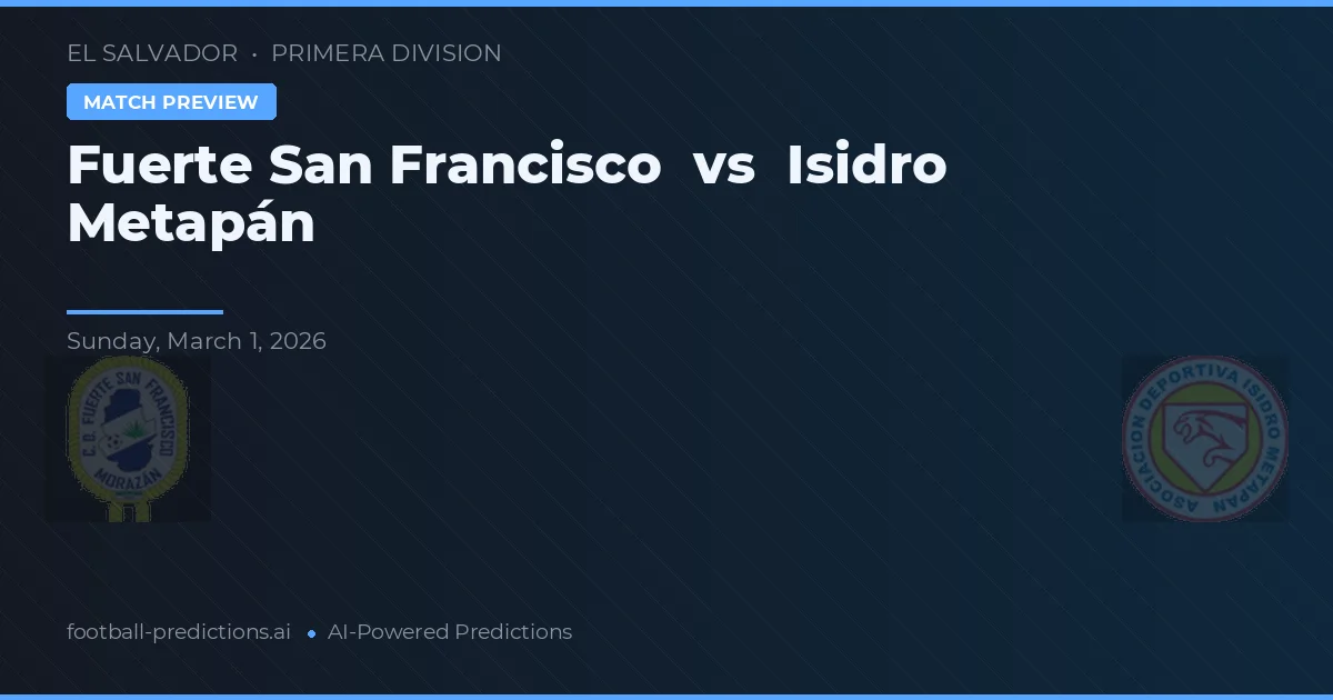 Forte São Francisco vs Isidro Metapán — prognóstico e prévia do jogo