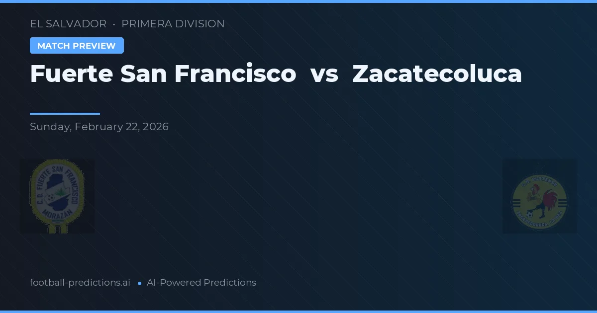 Forte São Francisco vs Zacatecoluca — prognóstico e prévia do jogo