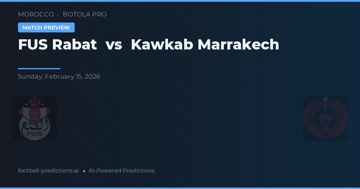 FUS Rabat vs Kawkab Marrakech — prognóstico e prévia do jogo