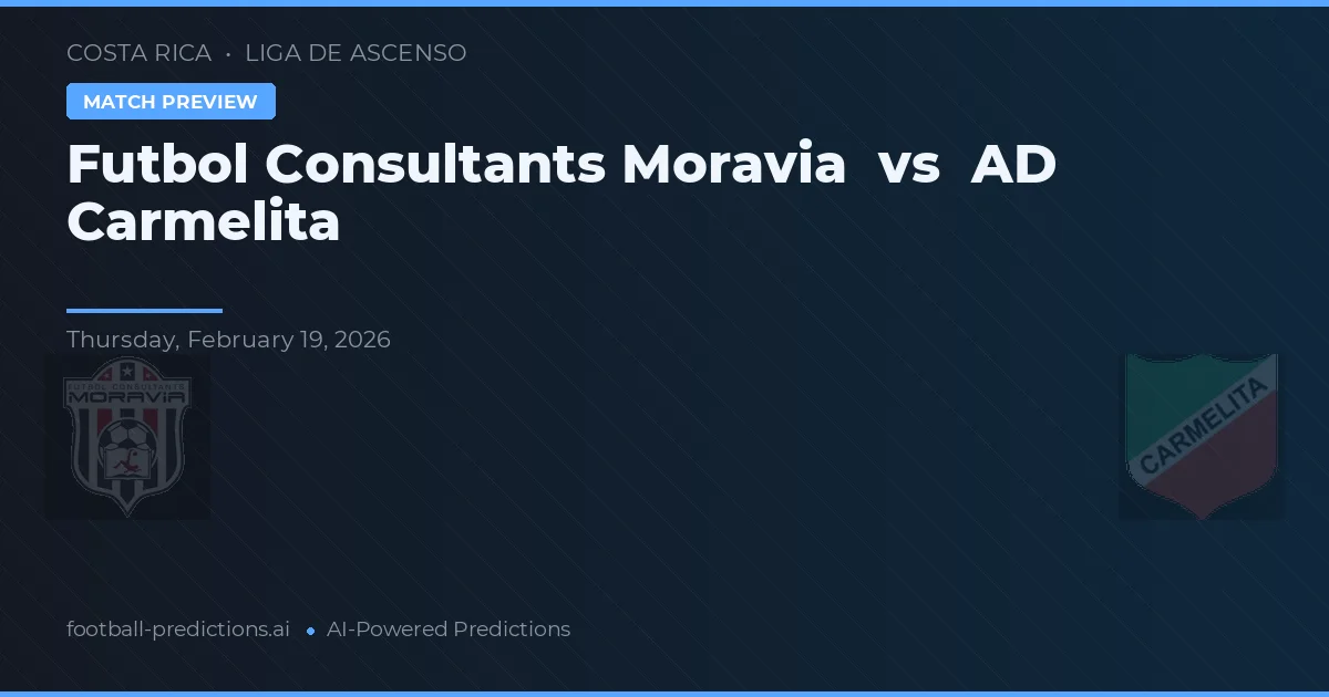 Consultores de Fútbol Moravia vs Carmelita — prognóstico e prévia do jogo