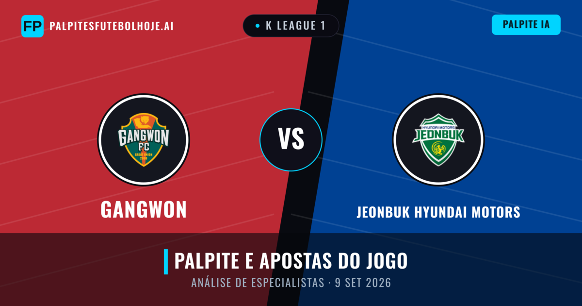 Gangwon vs Jeonbuk Hyundai Motors — prognóstico e prévia do jogo