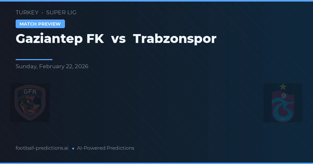 Gaziantep FK vs Trabzonspor — prognóstico e prévia do jogo