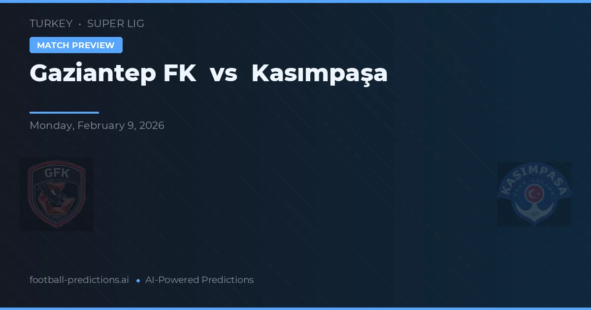 Gaziantep FK vs Kasımpaşa — prognóstico e prévia do jogo